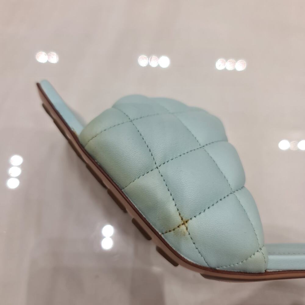Bottega Veneta Light Blue Quilted Leather Lido Slide Sandals Sz.40 - Picture 7 of 10